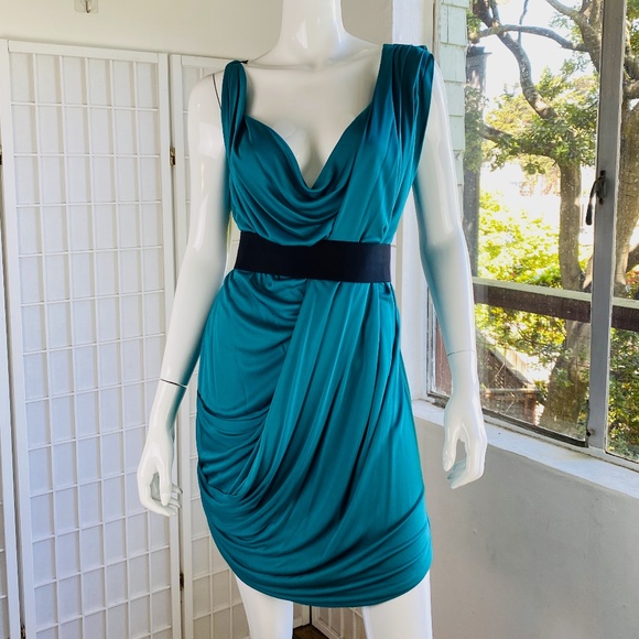 NWT, Vionnet, Silk Jersey Sheath Draped Dress w/ Belt, 6. - Picture 6 of 6